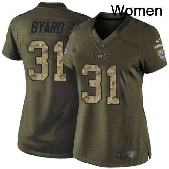 Womens Nike Tennessee Titans 31 Kevin Byard Elite Green Salute to Service NFL Jersey